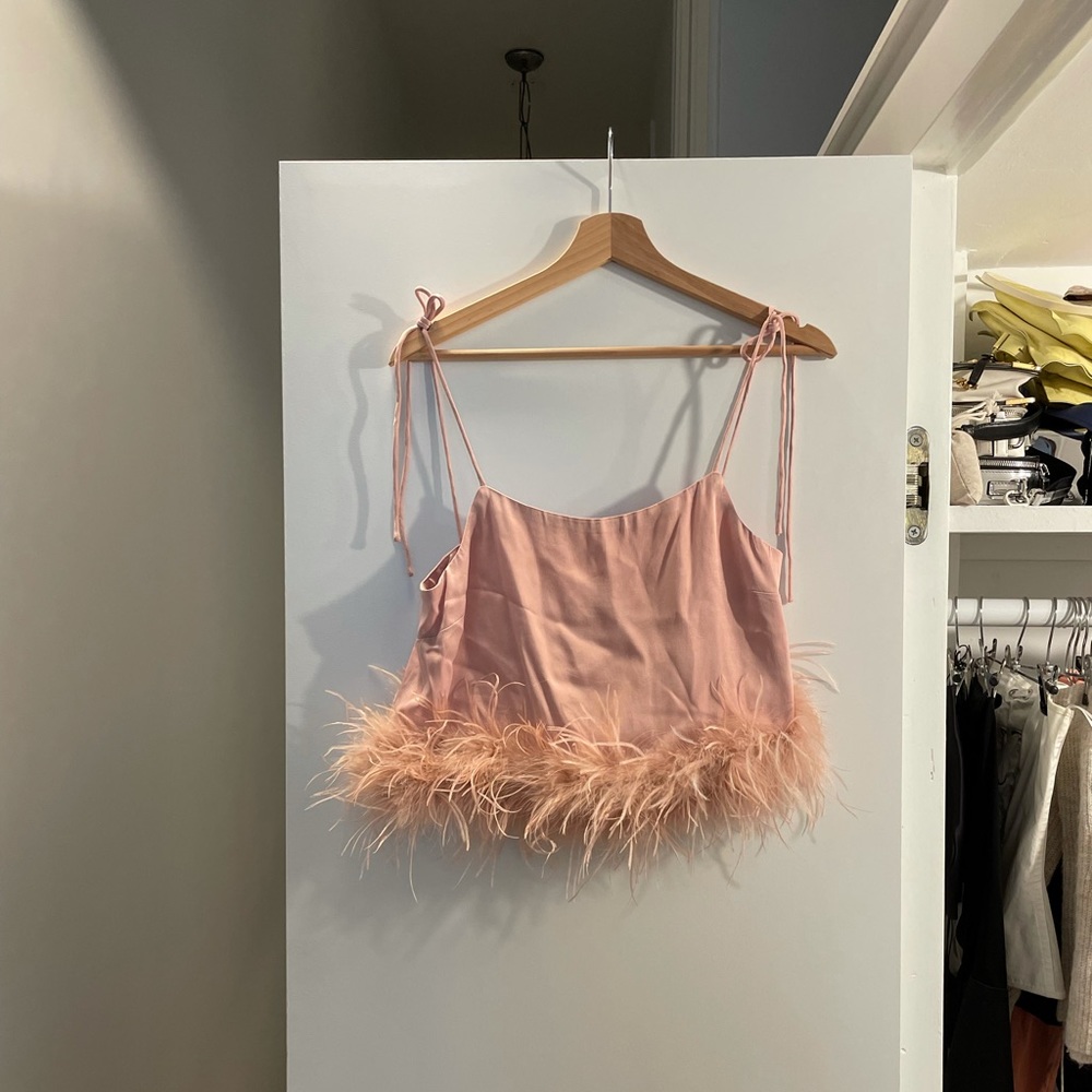 LPA Feather Trim Blouse